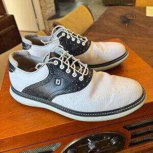 Footjoy Mens Traditions Golf Shoes 10.5, White/Camo
